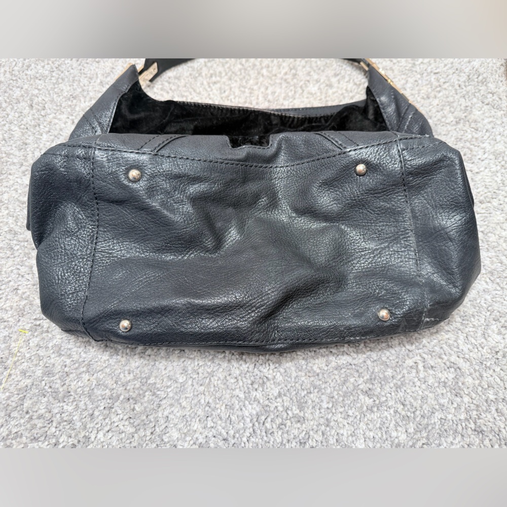 Y2K Juicy Couture Black Velvet & Leather Shoulder Bag - Picture 13 of 14
